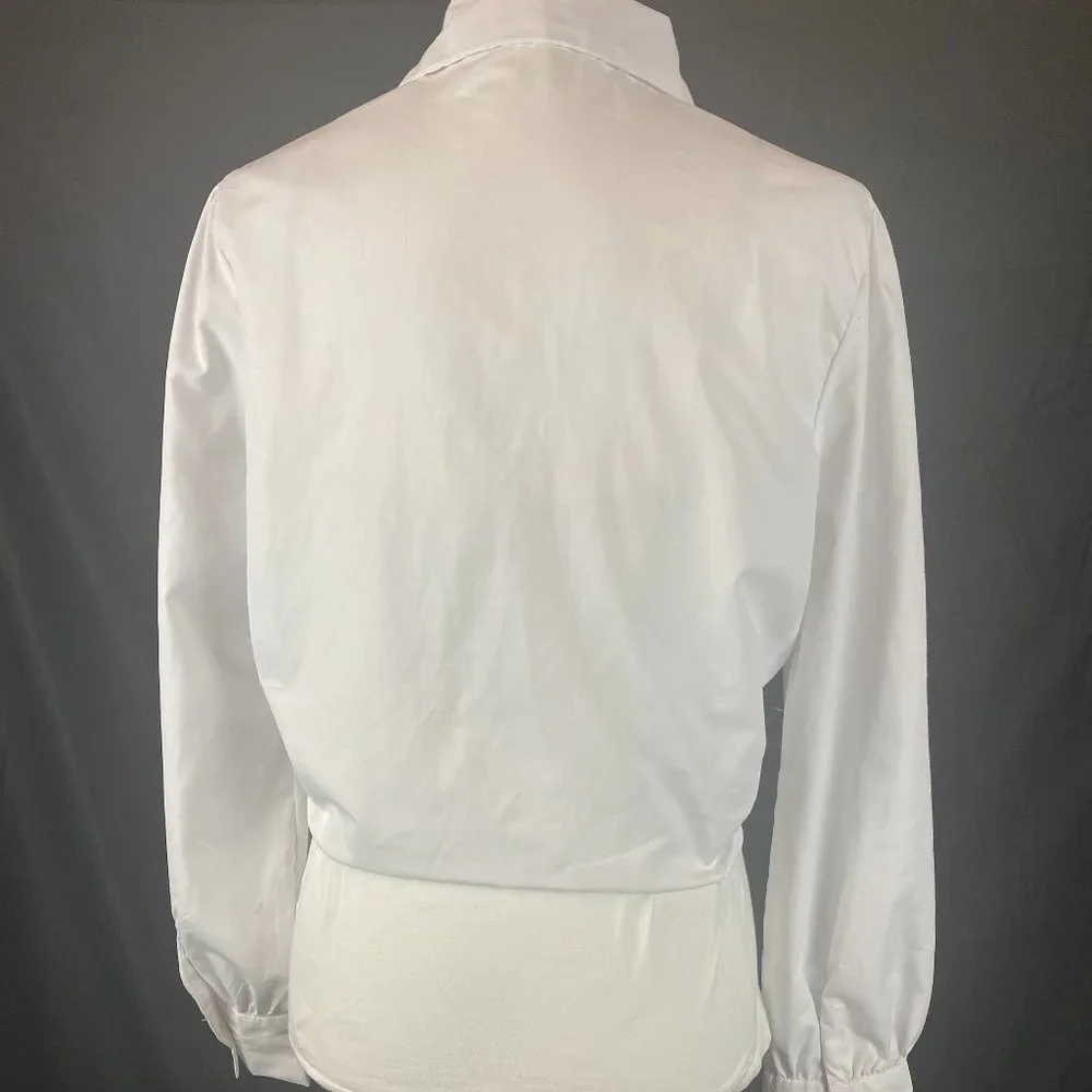 TRUTH NYC Long Sleeve White Tie Front Blouse, Size L. - Picture 7 of 10